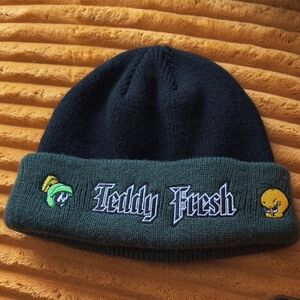 Teddy Fresh Black Crown with Green Cuff Beanie featuring Looney Tunes Embroidery